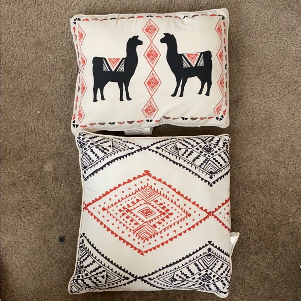 Aztec design throw pillows